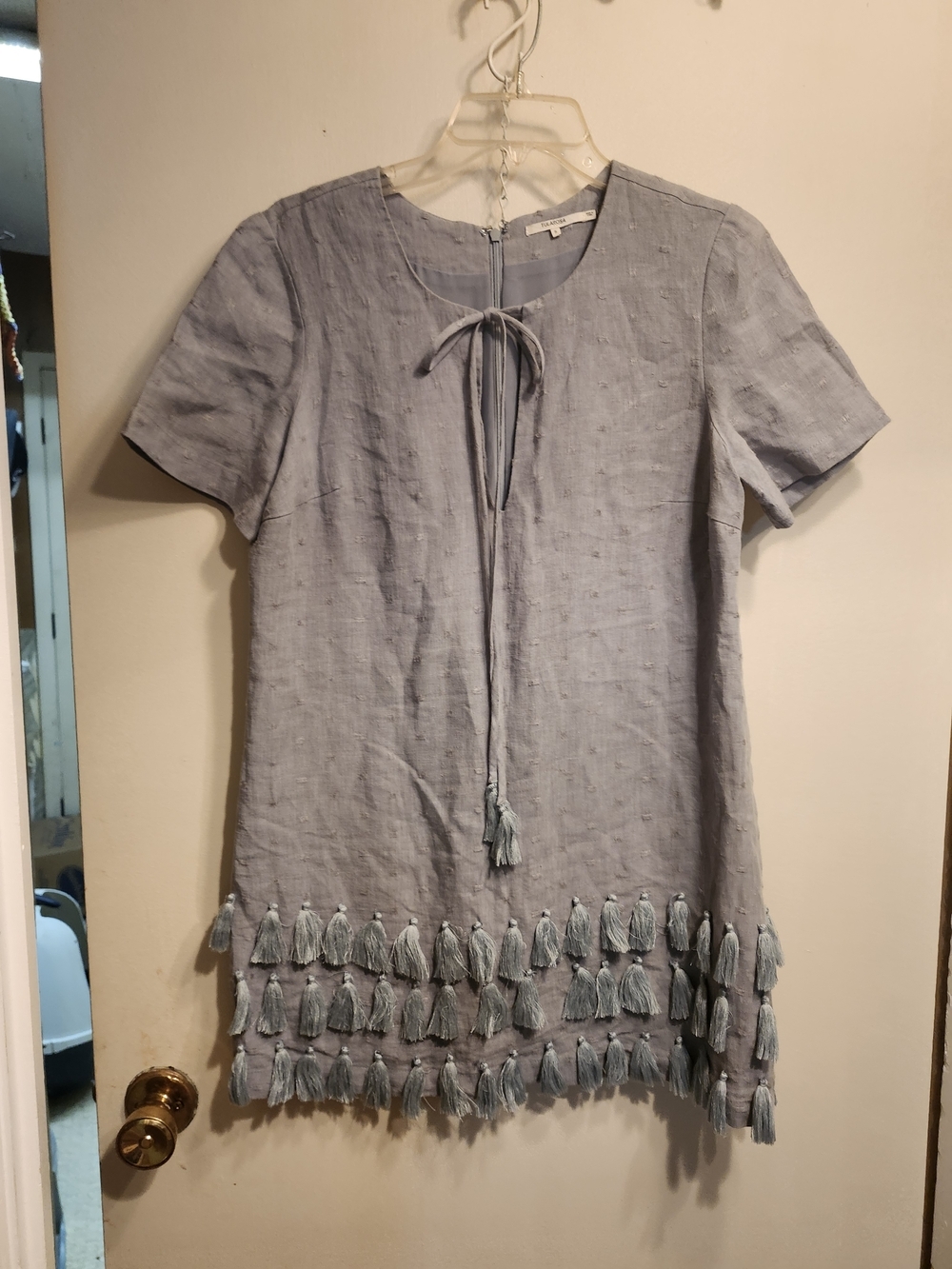 Tularosa Light Blue Distressed Knit Top